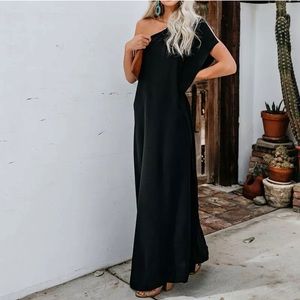 One Shouldered Flowey Maxi Dress